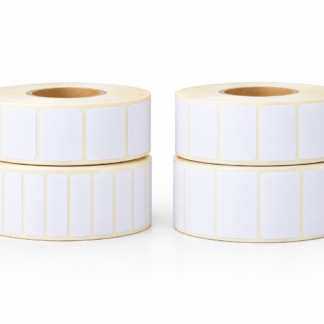 Plain White Direct Thermal Top Coated Permanent Adhesive Butt Cut Labels with Black Sensor Mark